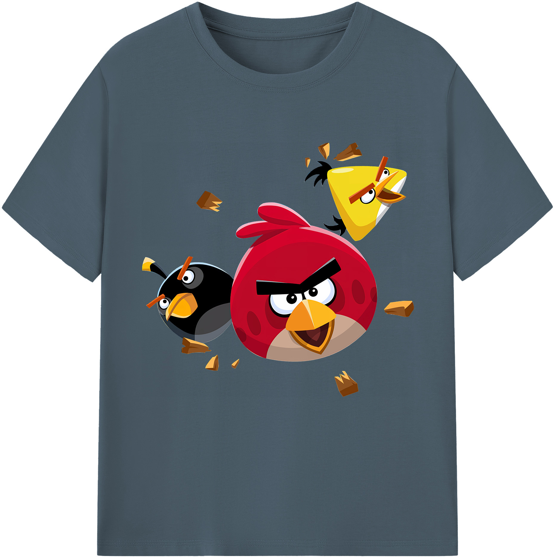 （画像用） Angry Birds アングリーバード 綿100％半袖Tシャツ（フロントプリント）